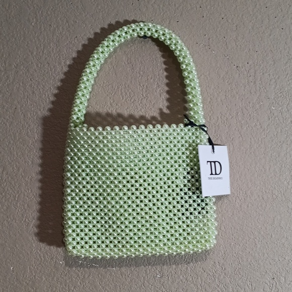 Pearl-Style Mini Tote Bag in Pale Green - Picture 3 of 3